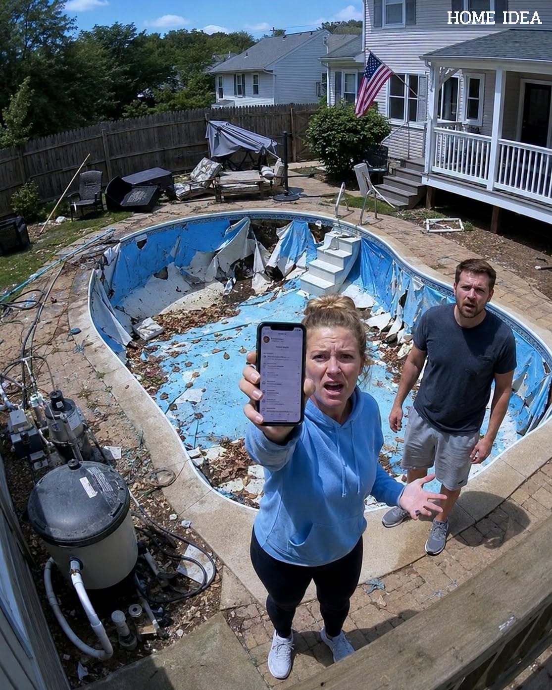 Su cuñada vació la piscina, pero olvidó dejar el rastro digital.