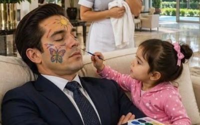 Fingí estar dormido para probar a mi empleada, pero su niña de 3 años me pintó la cara y dijo: “Usted se ve triste”… yo solo iba a despedirlas, hasta que una cámara mostró a mi propio tío robando un expediente secreto —Si esa niña ensucia algo de esta casa, se van las 2 antes de que termine el día.
